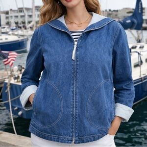 Carols Denim Vintage 100% cotton Nautical Denim Jacket large